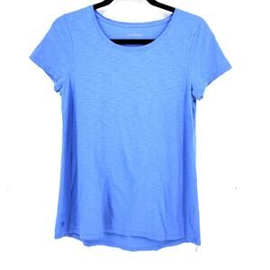 Lilly Pulitzer Blue Pima Cotton Short Sleeve Tee Shirt Womens Size Small